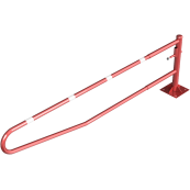 Swiveling gates | to be fixed by plugs, hot-dip galvanized and red coated with white reflecting rings | total width: 3500 mm | for padlock